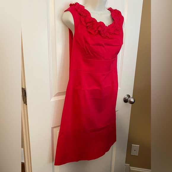 NWT Cleo Petites Ruffled Red Dress Stretchy Size 18 Petite - Picture 3 of 8